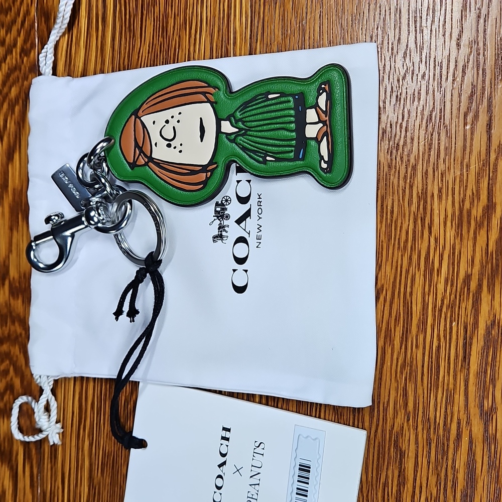 Coach X Peanuts Peppermint Patty Bag Charm With Dustbag NWT